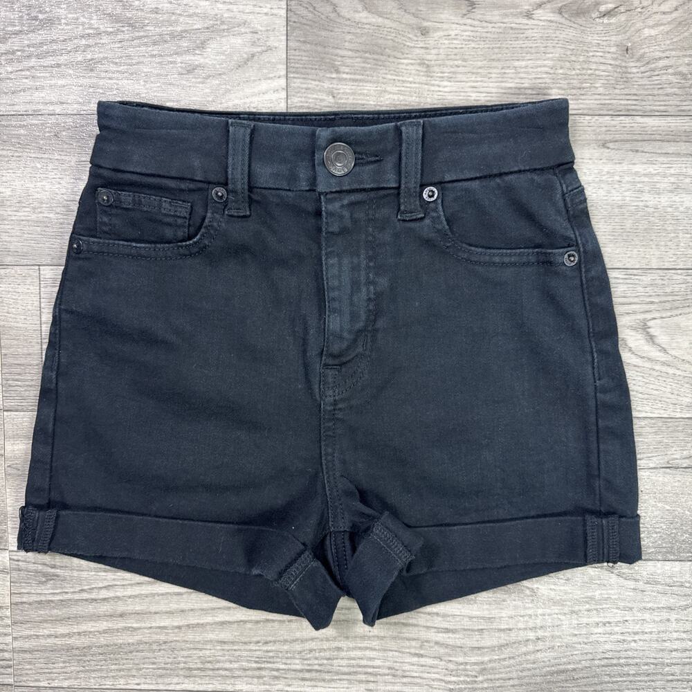 American Eagle Curvy Hi-Rise Shortie Denim Jean Shorts Black Wash sz 00